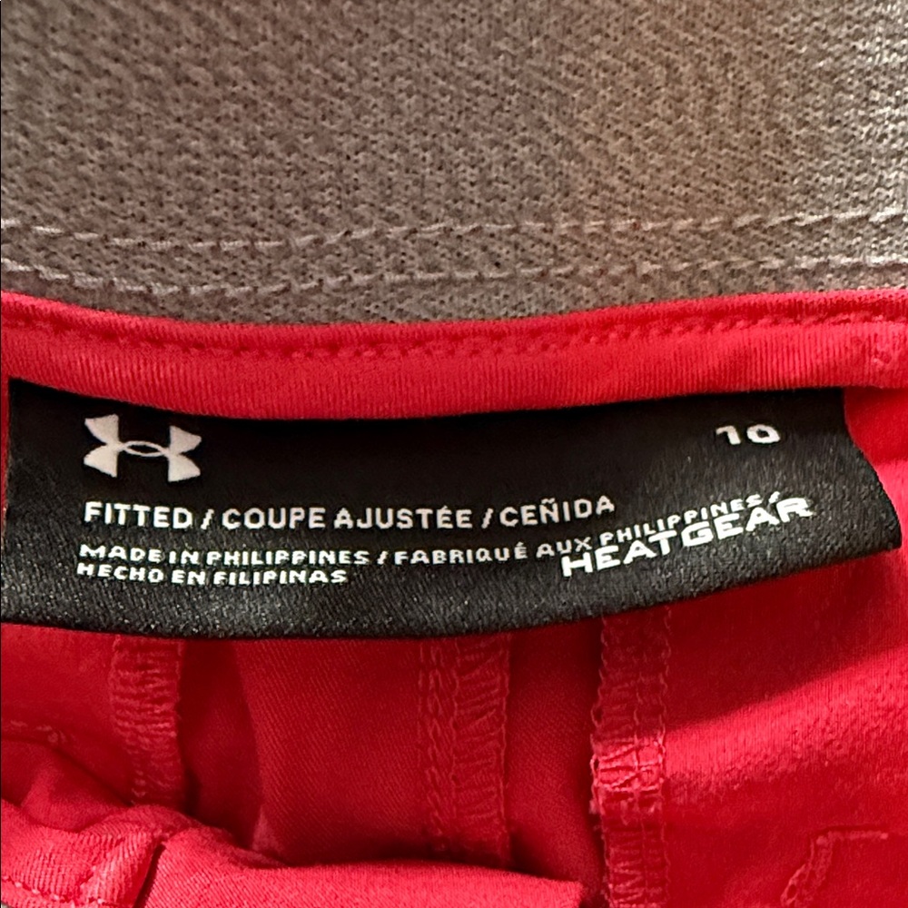 Under Armour Fitted Heatgear Pink Shorts Size 10 - Picture 2 of 8